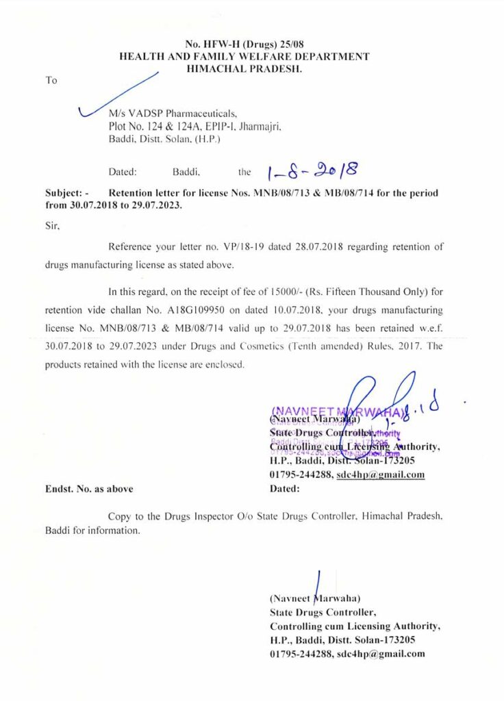 Vadsp Pharma certificate 7